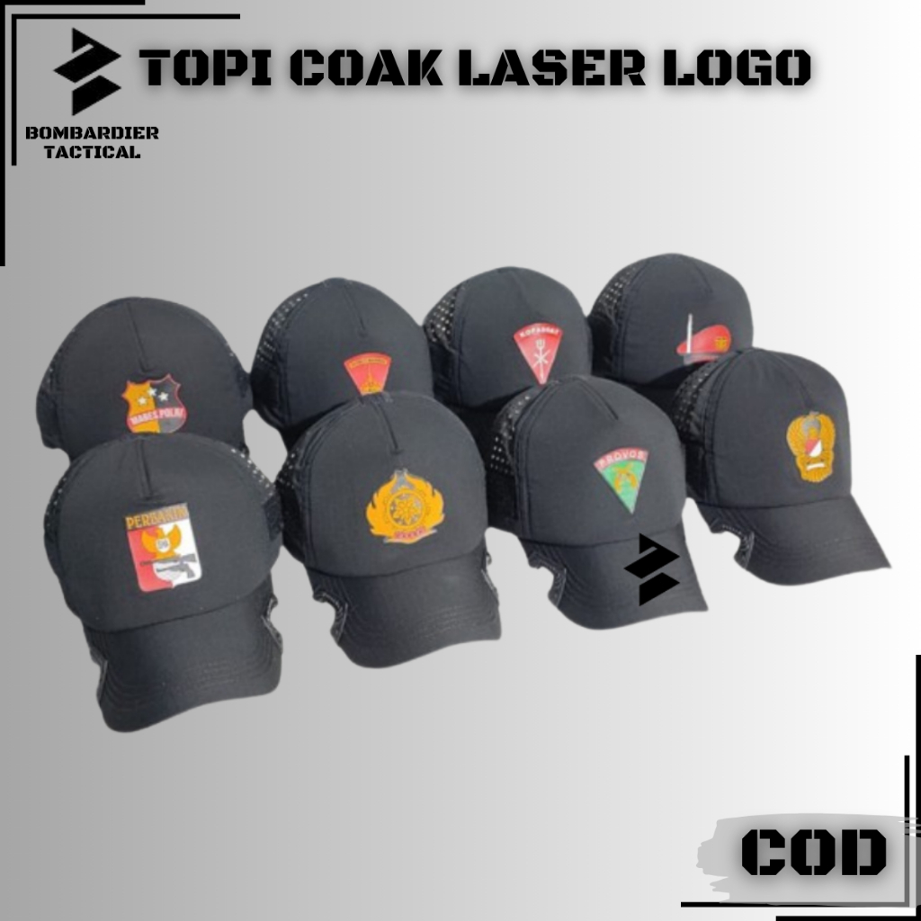 TOPI VELCRO TACTICAL / TOPI PRIA WANITA / TOPI VELCRO LASER / TOPI COAK LASER LOGO COD