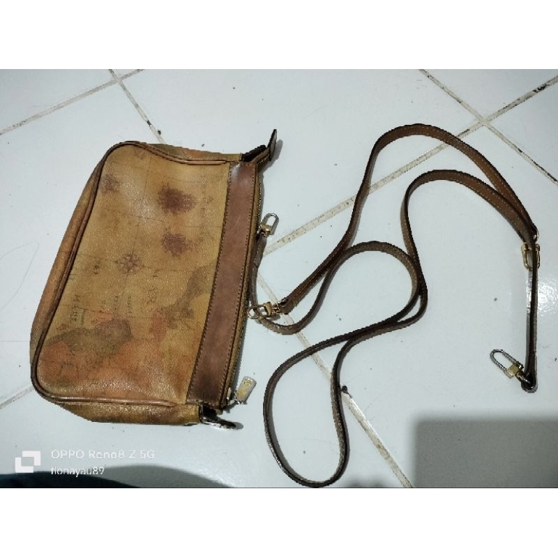Tas kulit motif peta original brandid