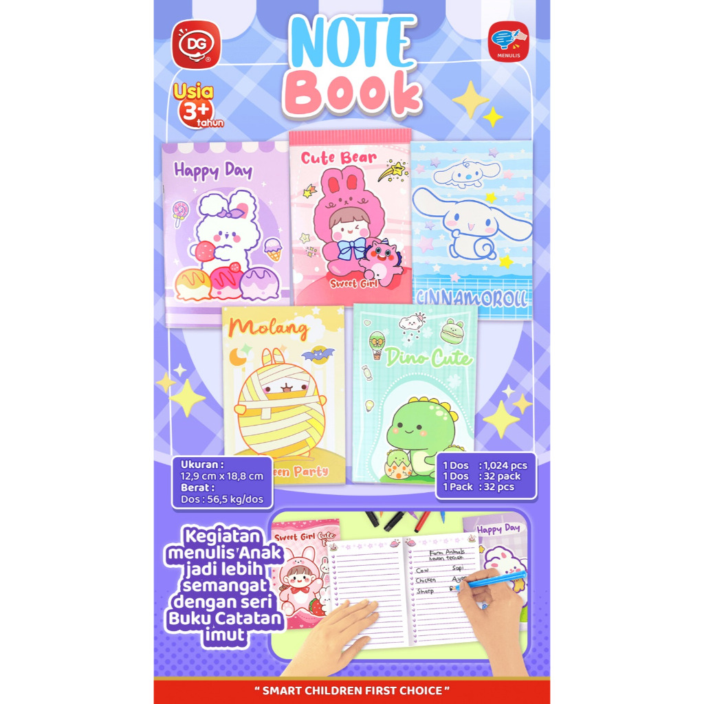 

Cute Note Book DG Buku Catatan Imut