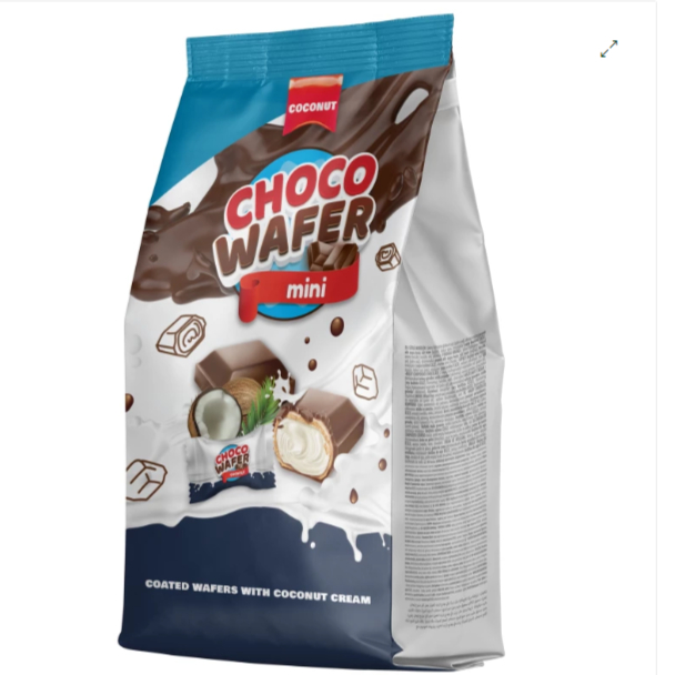 

ANL Choco Mini Wafer Hazelnut Cream Coconut Cream 140 gram Made in Turki