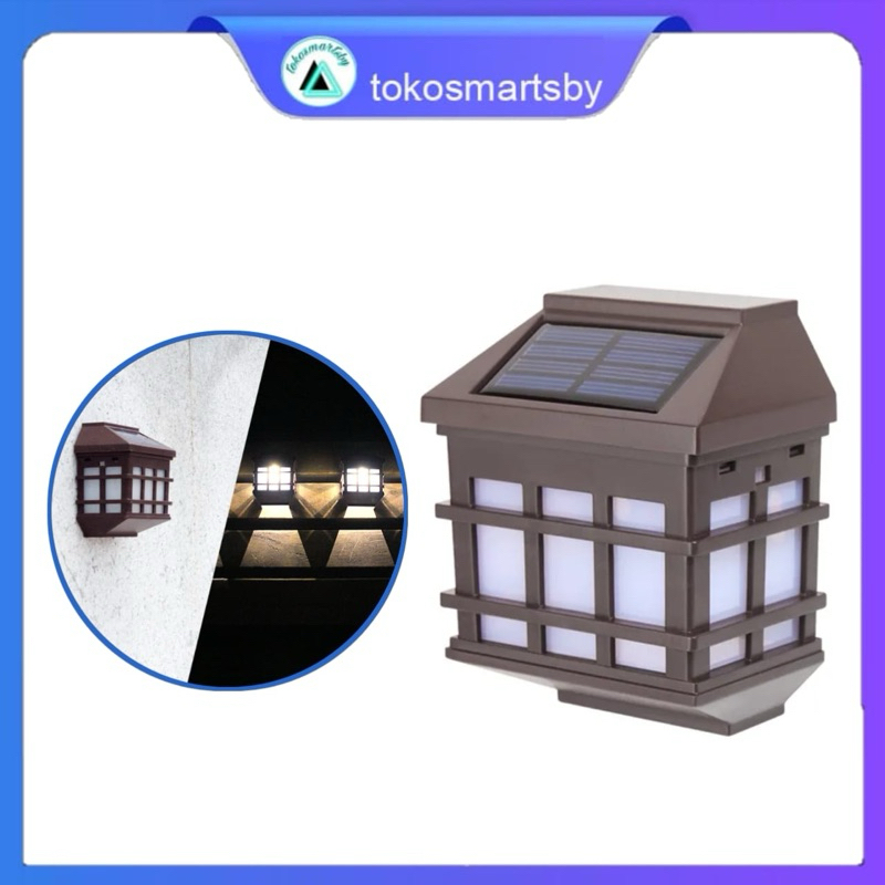 Lampu Solar Dinding 4 Lumens / Lampu Solar LED Tenaga Surya Bisa Ganti Baterai / Lampu Taman Solar D