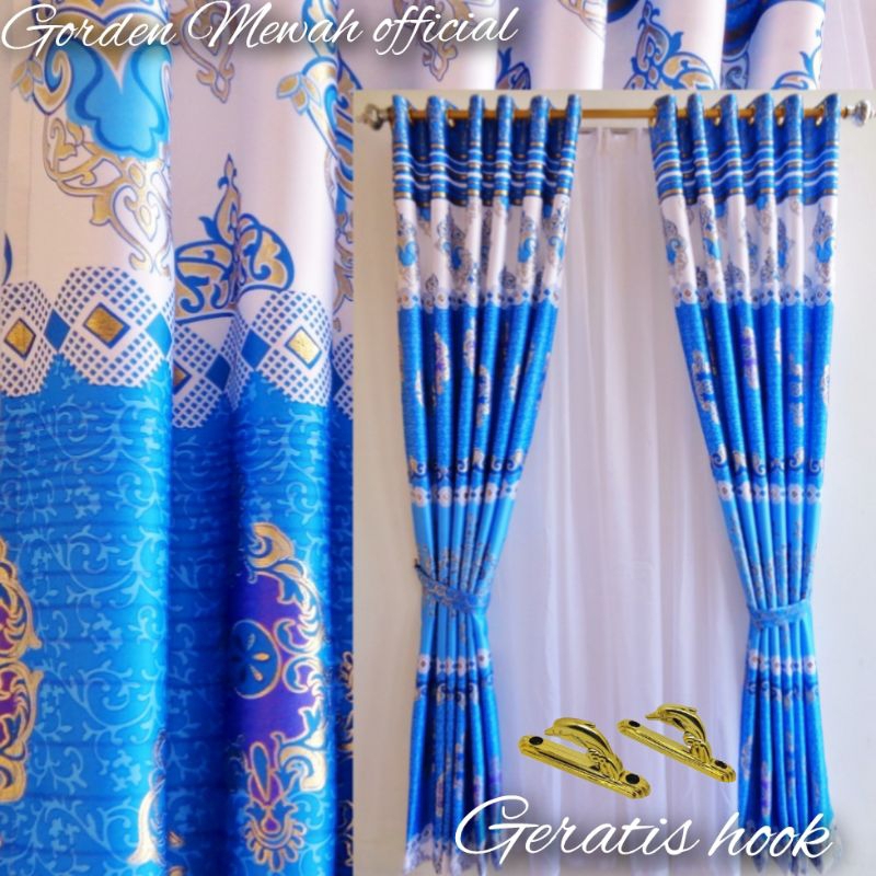 Gorden blackout motif batik mewah bahan import tebal