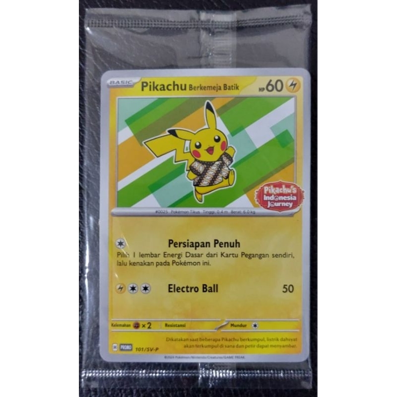 Kartu Pokemon TCG - Pikachu Berkemeja Batik