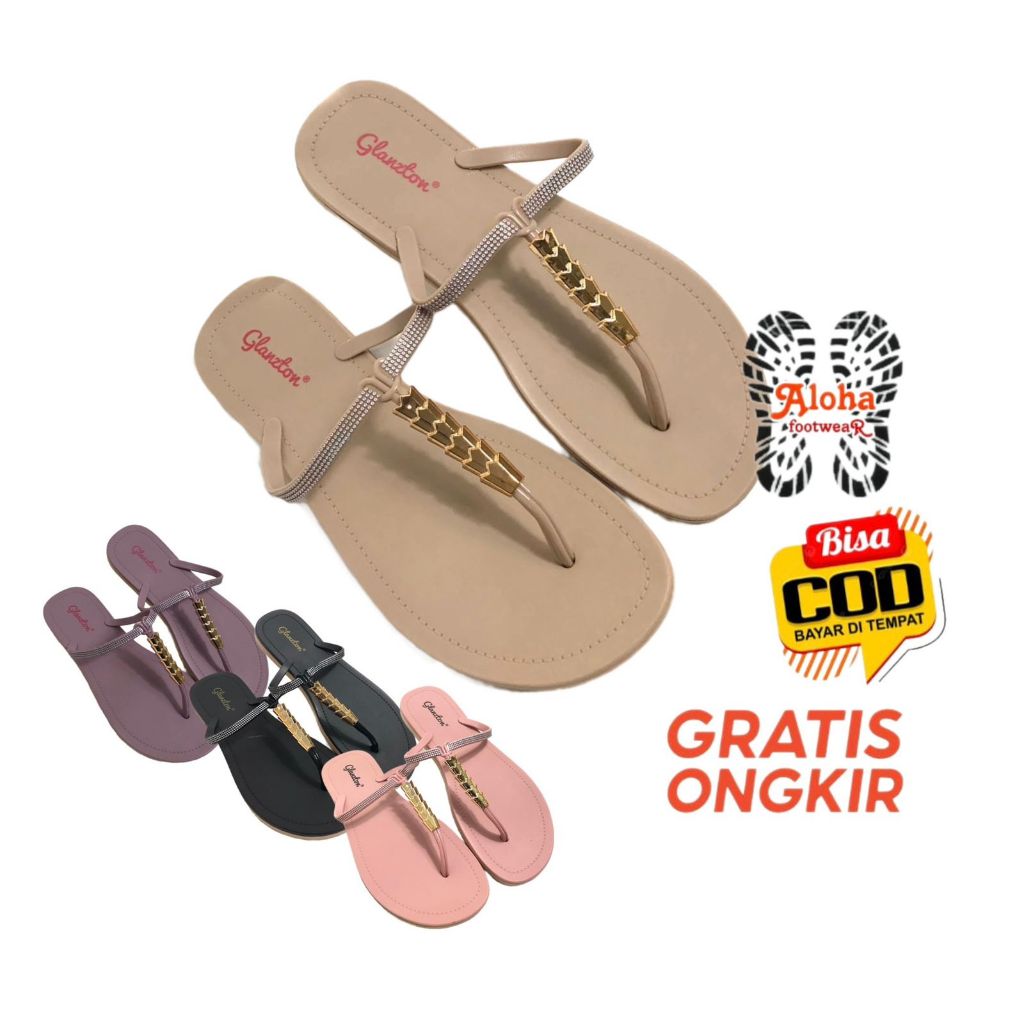 SANDAL MURAH - SANDAL JEPIT KARET JELLY TERBARU - SANDAL JEPIT WANITA  BLINK GLANZTON JLT L1819-657 