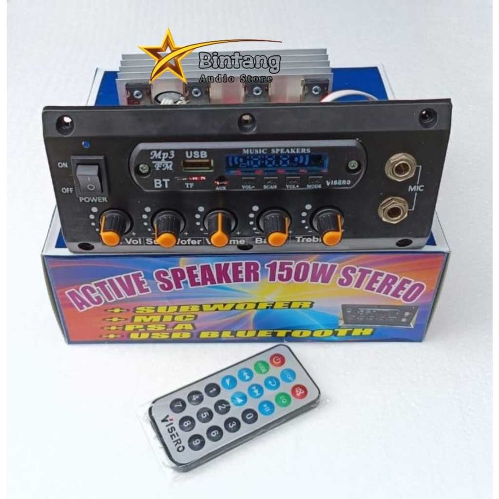 Power Aktif Stereo 150 Watt + Subwoofer Lengkap Karaoke With Bluetooth