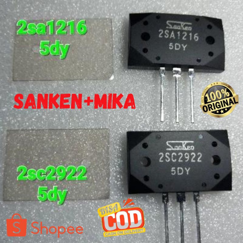 Tr sanken 5dy super asli 1set 2sa1216 + 2sc2922 bonus mika 1set