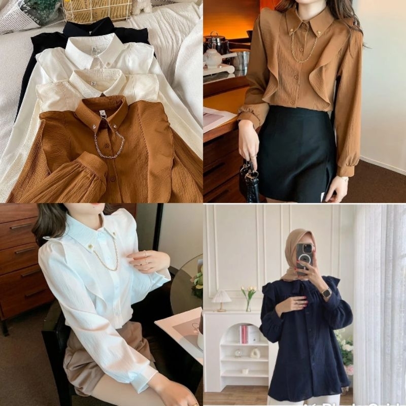 KEMEJA CRINCLE AIRFLOW PREMIUM AIRFLOW CRINCLE ⭐️ Neta Blouse Crincle