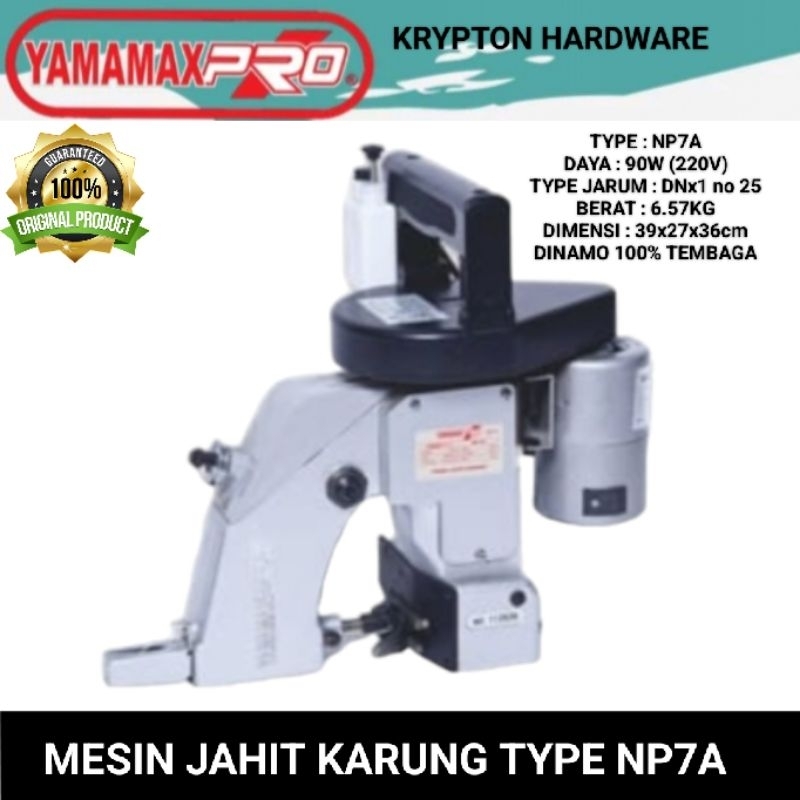 yamamax mesin jahit karung type NP7A ORIGINAL ( dinamo 100% tembaga )