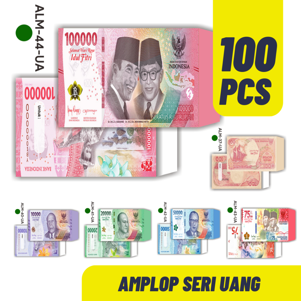 

OBRAL PAKET 100 PCS AMPLOP LEBARAN SERI UANG