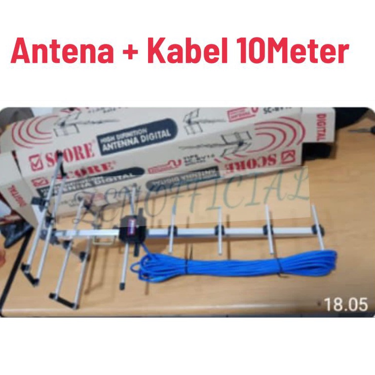 CHEKOUT Antena Tv Digital Outdoor  Kabel 1 Meter Antena Tv  Antena Digital Super Jernih  Antena Digital Score