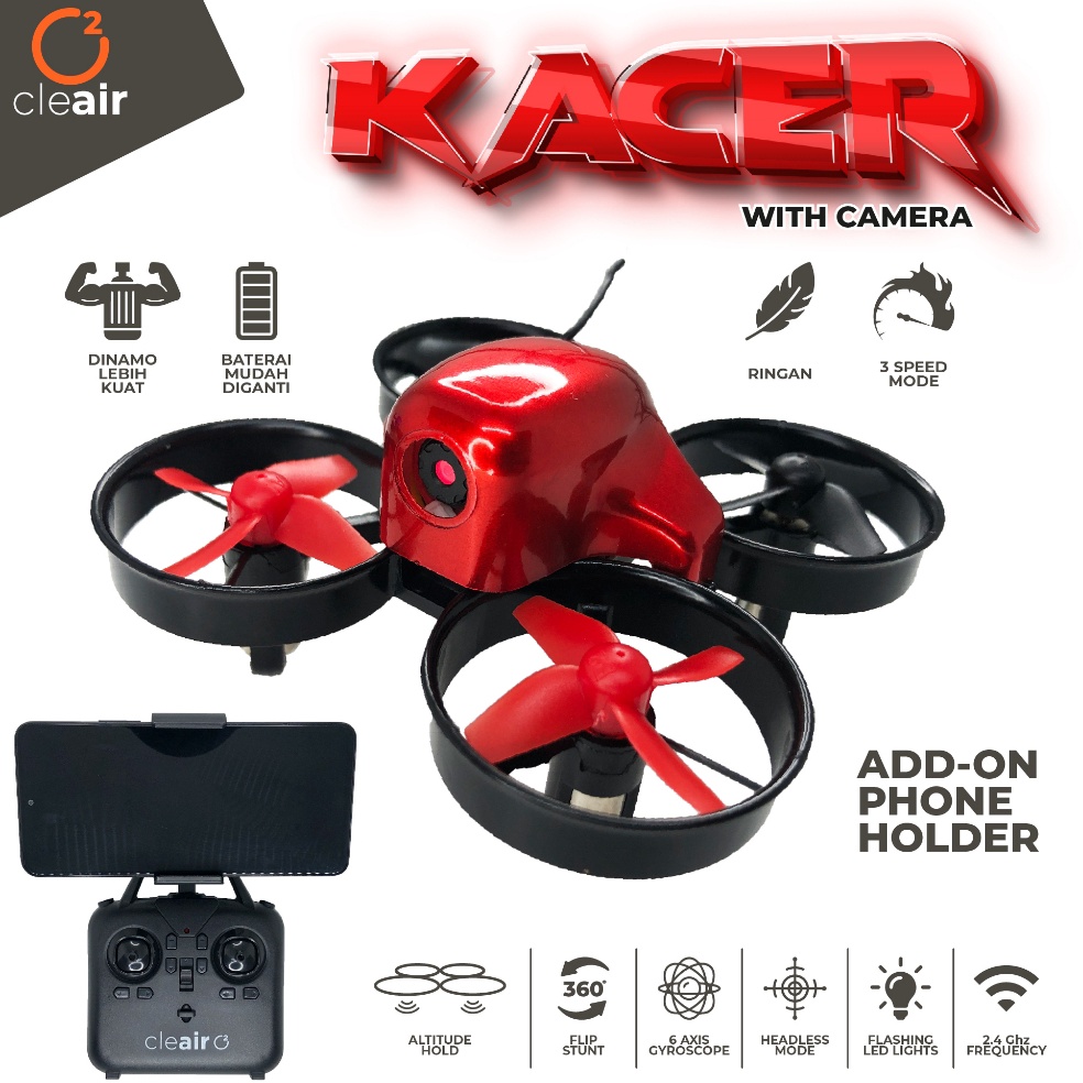 MURAH BANGET CleAir O2  Drone Mini Kacer Ready to Fly 3D stunt Quadcopter HeadlessAltitude Hold Stea