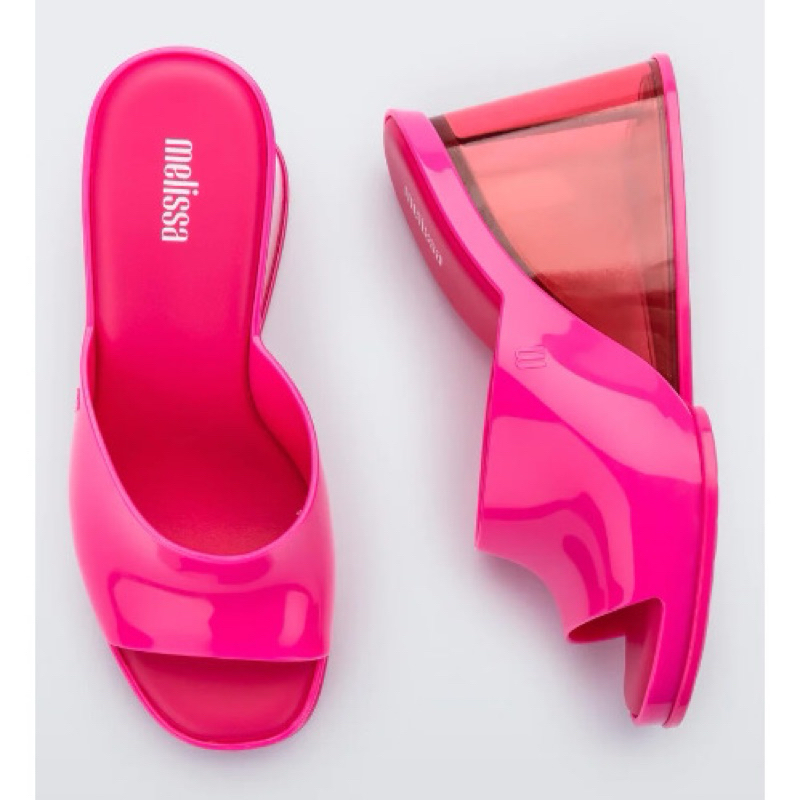 PRELOVED LIKE NEW MELISSA DARLING SEPATU JELLY PINK FUSCHIA ORIGINAL SENDAL WEDGES HEELS JELLY BARBI