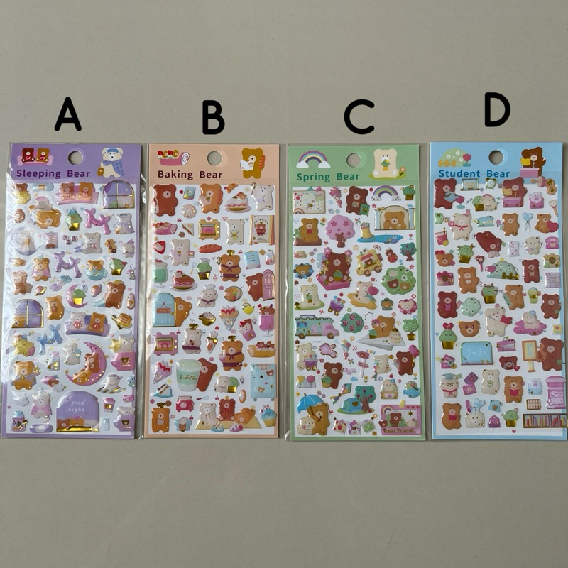 

Stiker Timbul Lucu Premium Anak DIY Diary motif Bears