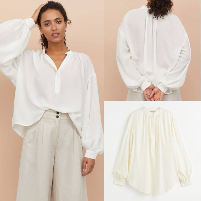 HNM WIDE BLOUSE BROKEN WHITE