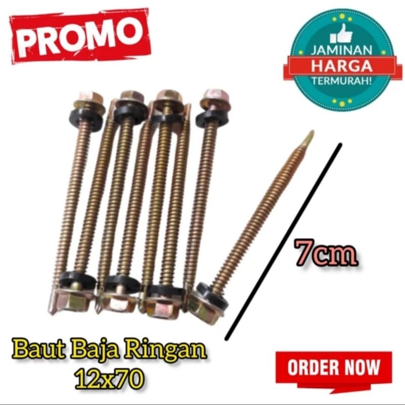 Baut Baja Ringan / Baut Roofing / Sekrup Roofing 12x3 cm, 5cm, 7cm,10cm