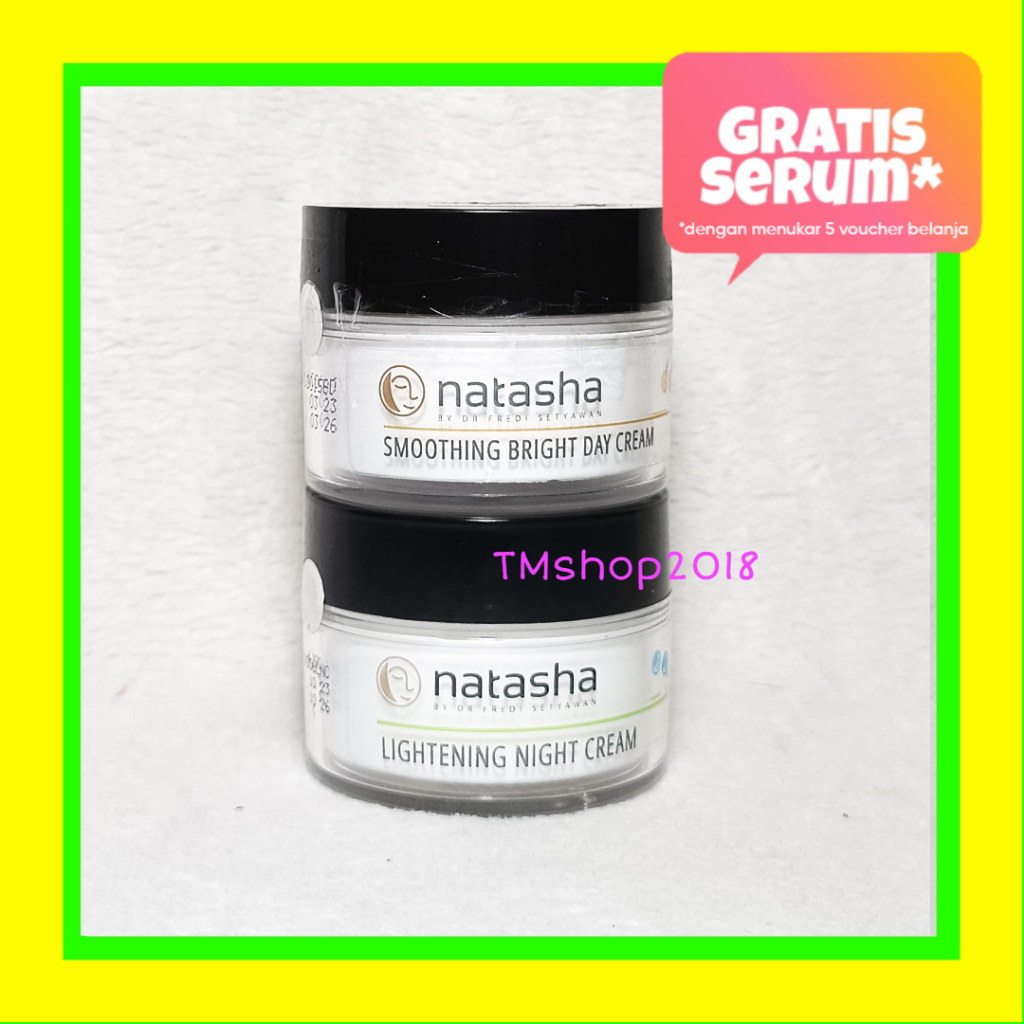 Natasha Skincare Paket Krim Perawatan Wajah (SmoothBright,LNC) by dr Fredi Setyawan Original Pagi Ma