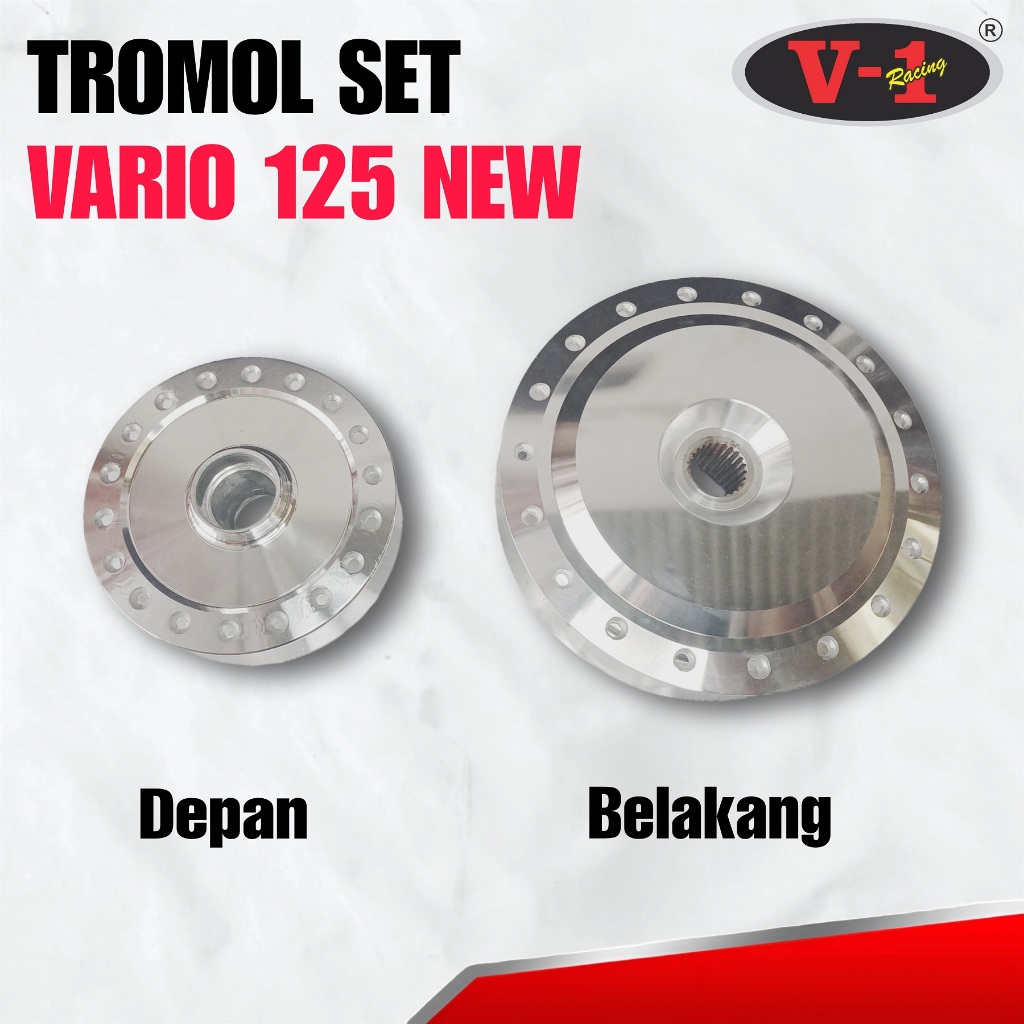 V-1 Racing Tromol set Vario 125 New, Vario 150 New, Vario 125 LED - Chrome