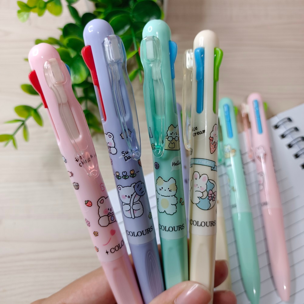 

Pulpen Ball Pen VANCO 4 Colors Pen Bullet Tip 4 Warna Sunny Day Cute Bear Ice Cream VC-6201 0.7MM