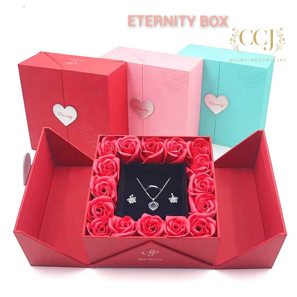 ETERNITY LOVE PROMISE RING BOX - HIDDEN JEWELRY / BOX CINCIN NIKAH LAMARAN TEMPAT KOTAK BUNGA MAWAR 