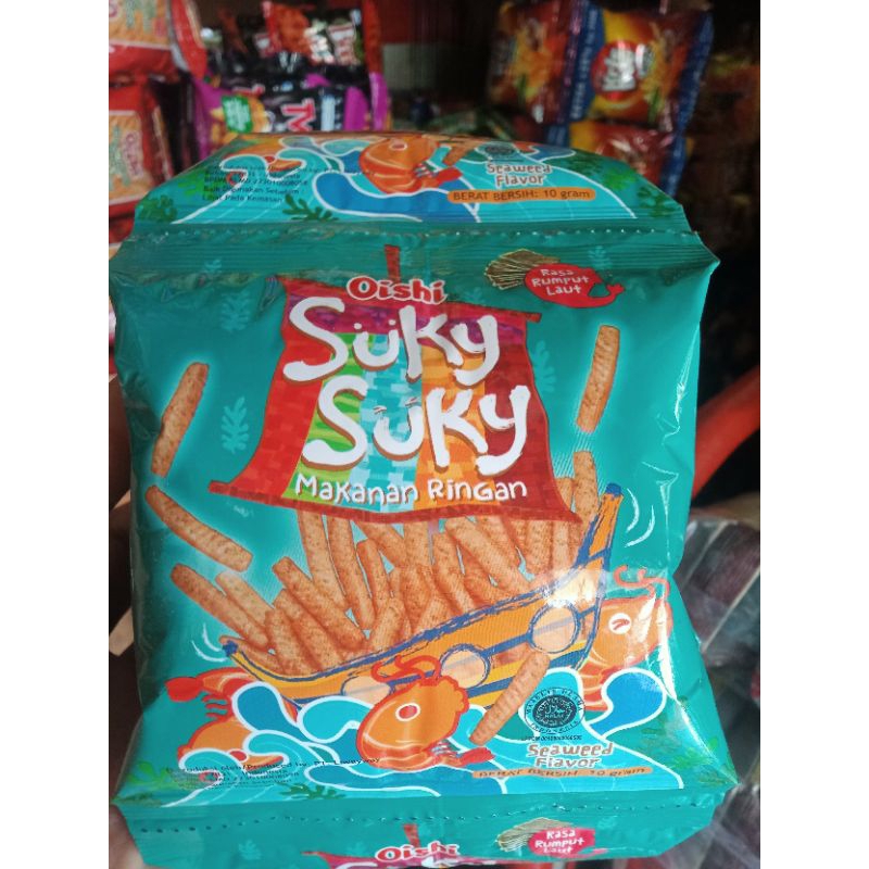 

Oishi Suky Suky Makanan Ringan Rasa Seaweed Flavor 10Pcs