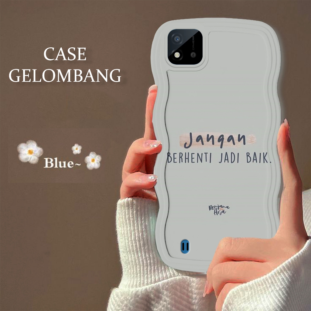 Soft Case GELOMBANG Hp Realme C11 2021 - Realme C11 2021 - Case Pro Camera - Fashion Case Motif Quot