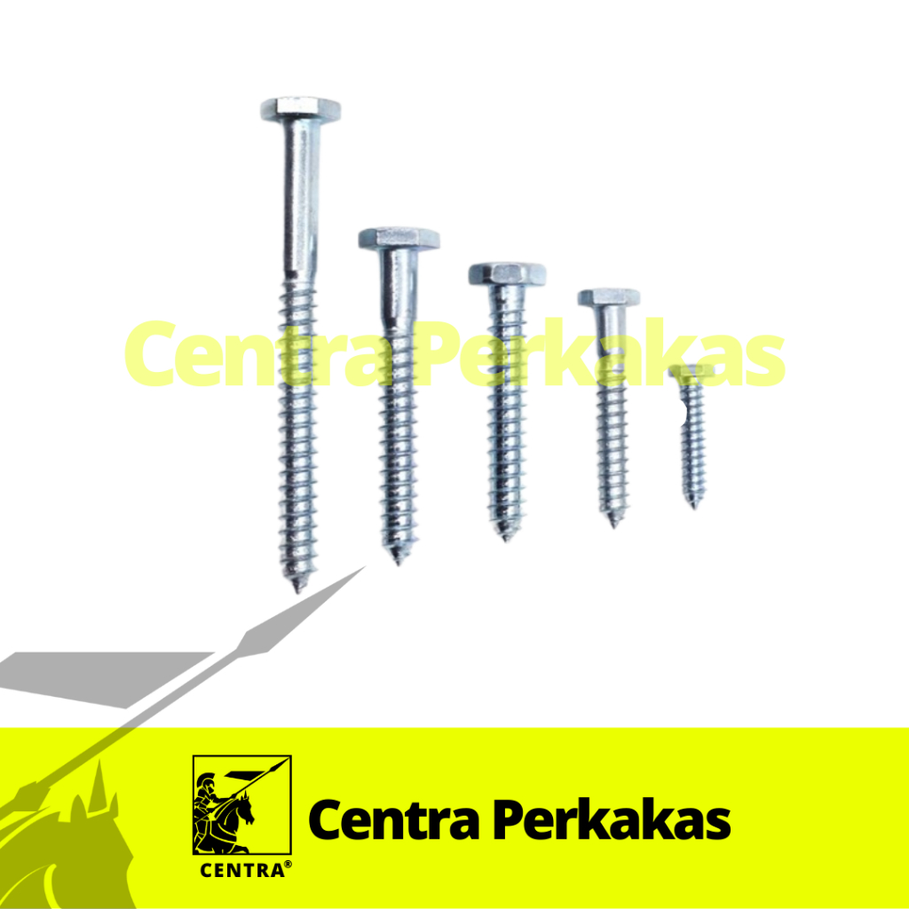 MOON LION Lag Screws Putih 1/4 Deskrup Kunci 10 Sekrup Fisher Kepala 10mm Diameter Bor 6mm