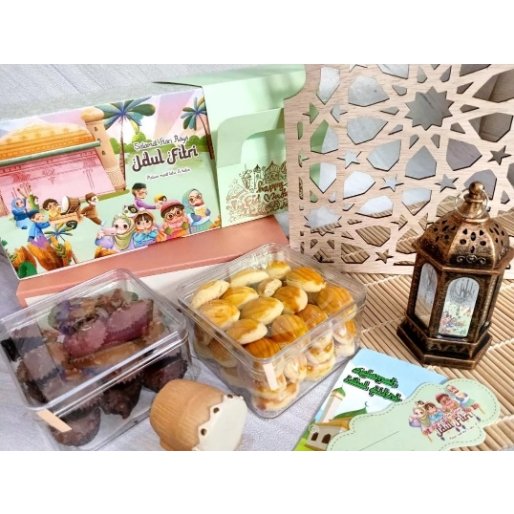 

Box isi 2 toples bulet 250gr uk. 25 x 12,5 x 5,5 cm Tema EID / Idul Fitri Kartun