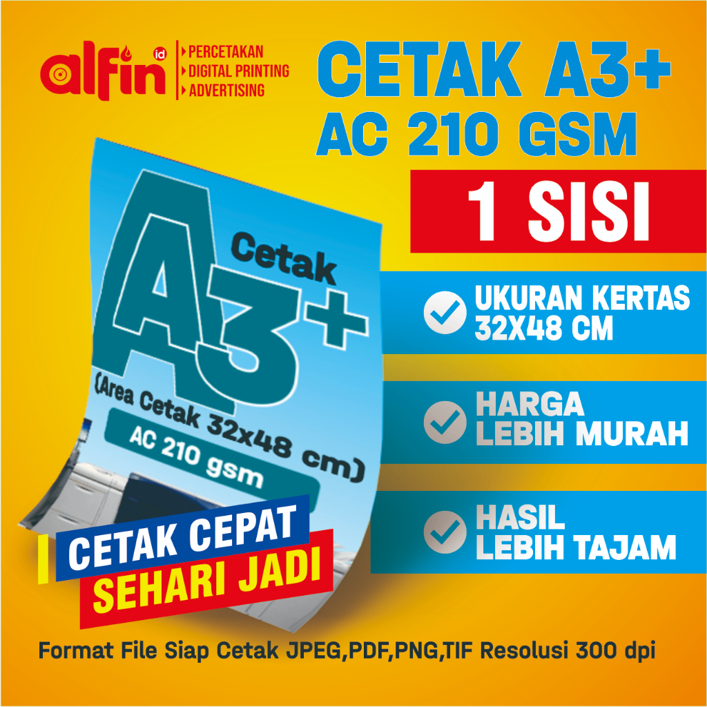 

CETAK A3+ ART CARTON 210 GSM [ 1 SISI ] MURAH / POSTER / COVER BUKU