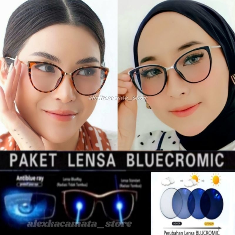 KACAMATA LENSA BLUERAY PHOTOCROMIC KACAMATA CAT EYE LENSA BLUECROMIC KACAMATA ANTIRADIASI PHOTOCROMI