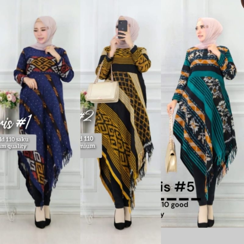 Baju Atasan Tunik Simetris Batik Etnic Tenun Troso
