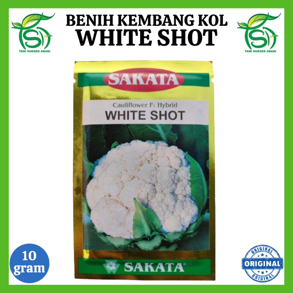 Benih Kembang Bunga Kol WHITE SHOT 10 Gram Bibit F1 Cauliflower Sakata