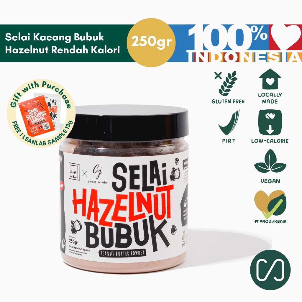 

Lean Lab Selai Hazelnut 250gr Selai Rendah Kalori (Vegan, Gluten Free, Low Fat)