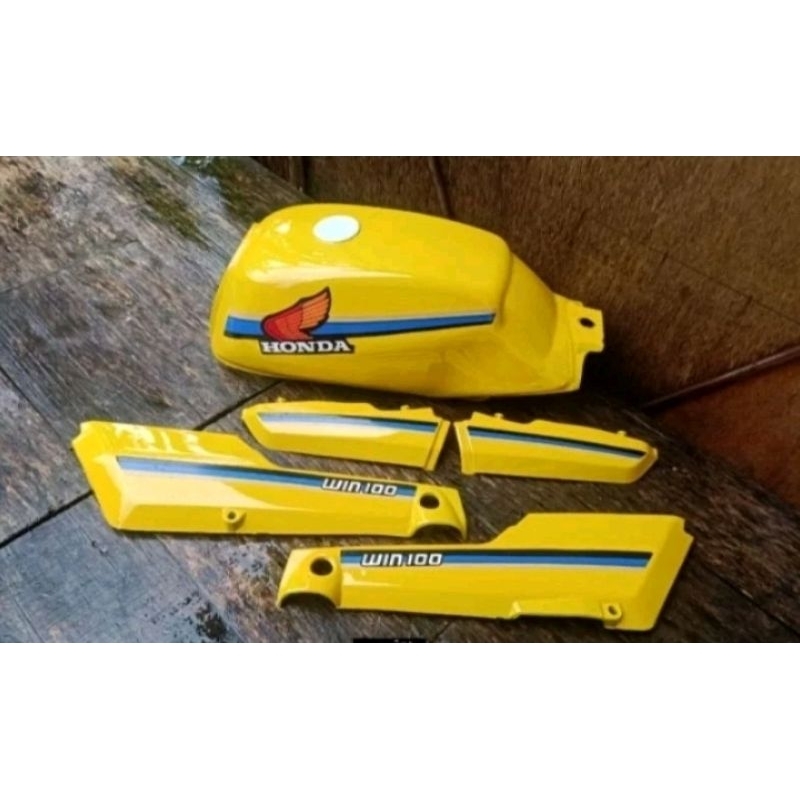 TANGKI SET BODI MOTOR HONDA WIN 100 WARNA KUNING LEMON