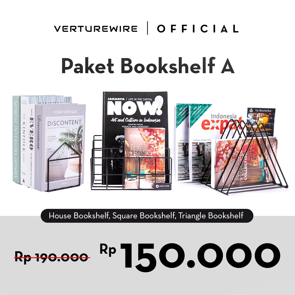 

Verturewire Paket Pembatas Buku Besi / Bookshelf A