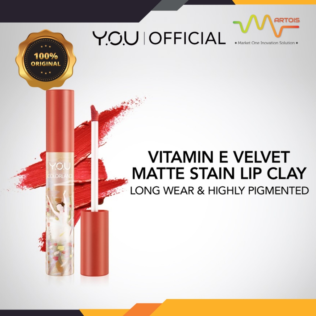 YOU Colorland Soft Stroke Lip Clay / Lip Cream Matte Velvet Moist Vit E