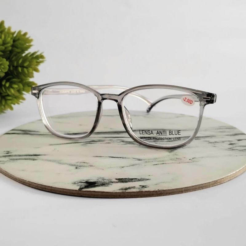 MNS-22. Kacamata minus. Kotak Transparan. Design Kekinian. Ready sd minus -4.00