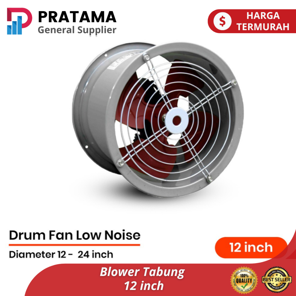 Drum Fan Low Noise 12 Inch Blower Tabung Blower Gedung Exhaust drum | surabaya