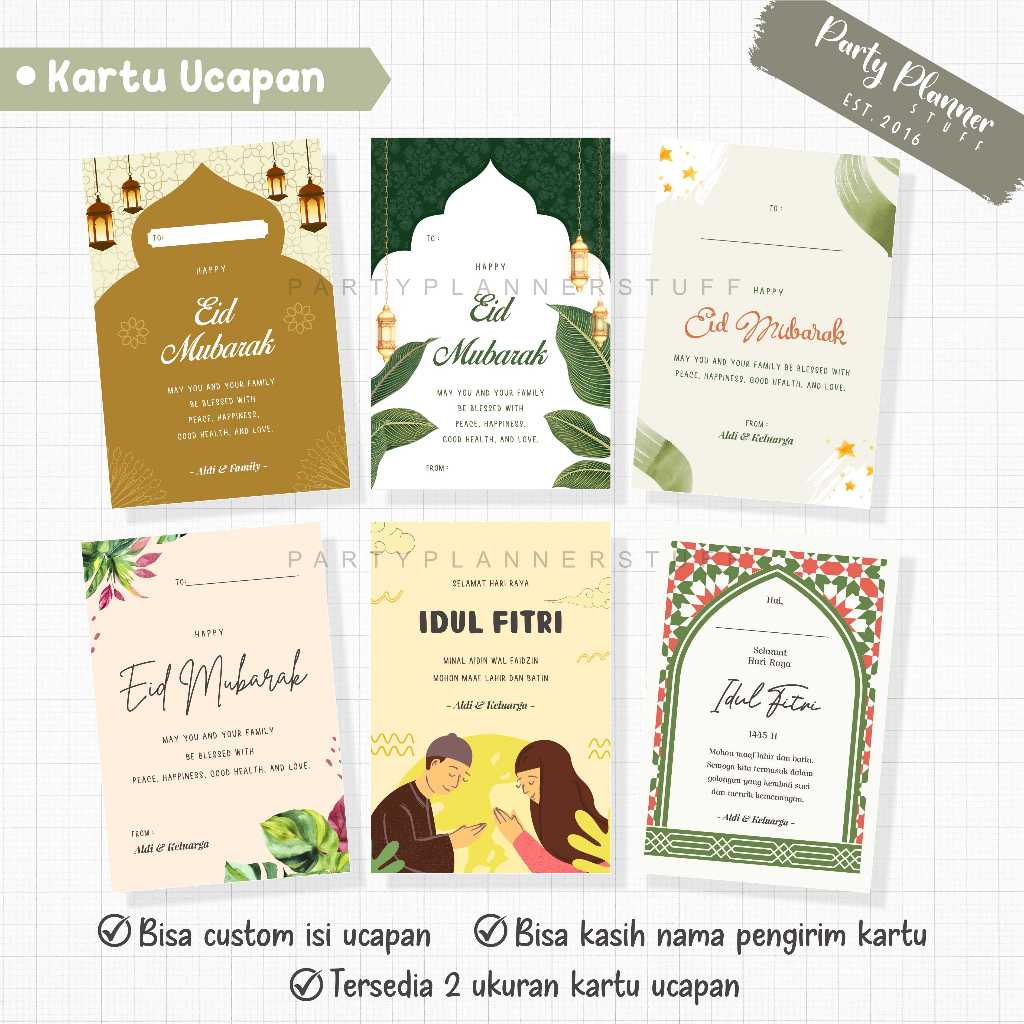 Kartu ucapan ramadan kareem / kartu ucapan idul fitri / kartu ucapan hampers lebaran / idul adha / e