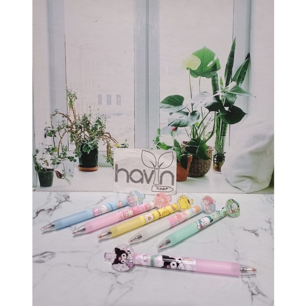 

KPF864 12 pc PEN GEL CETEK KLIK SANRIO KUROMI MELODY HELLOKITTY PENA BALLPEN LOTSO