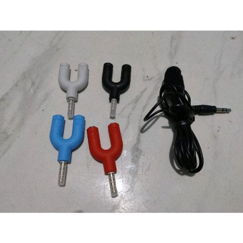 Clip On Microphone External Mic Kabel + Clip for Hp Laptop Handphone