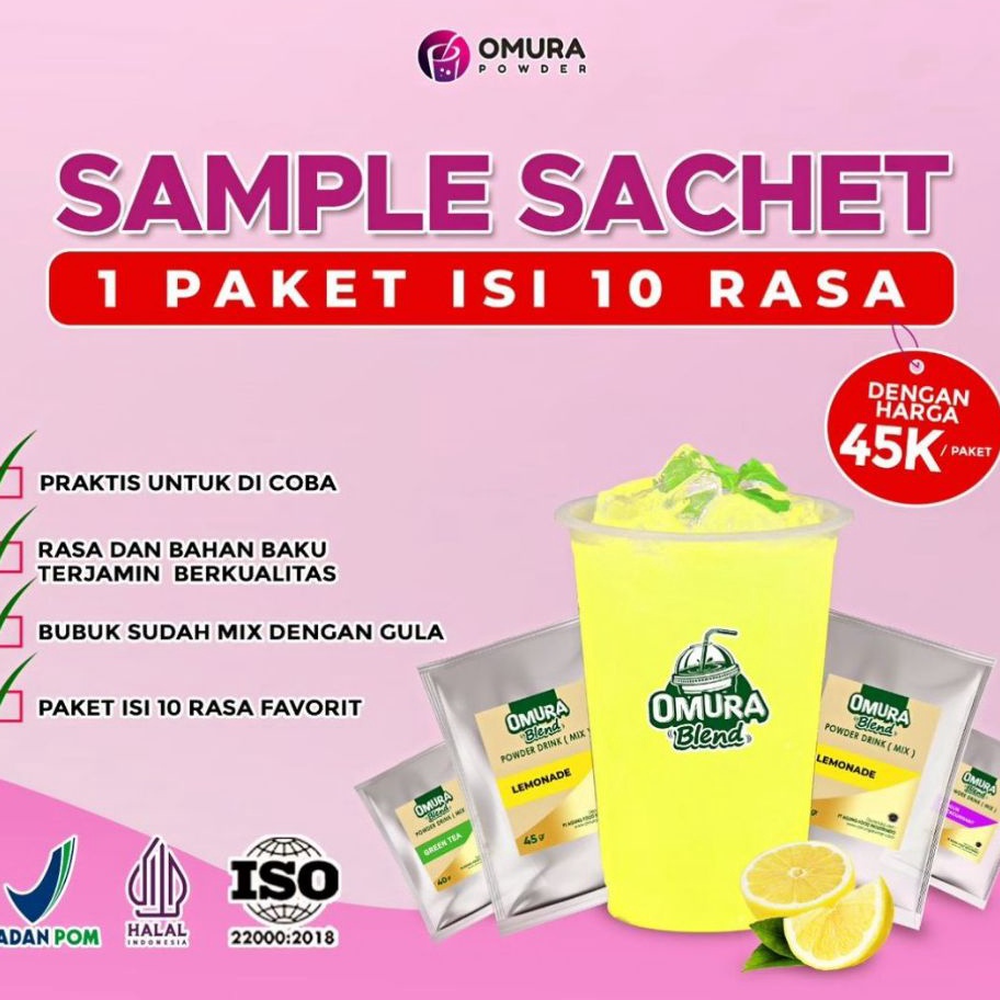 

PALING AMPUH SAMPLE Paket Tester Sample 3 Rasa Bubuk Minuman Premium Mix Gula Aneka Rasa Sampel Blend Isi 4 Gr Omura Powder