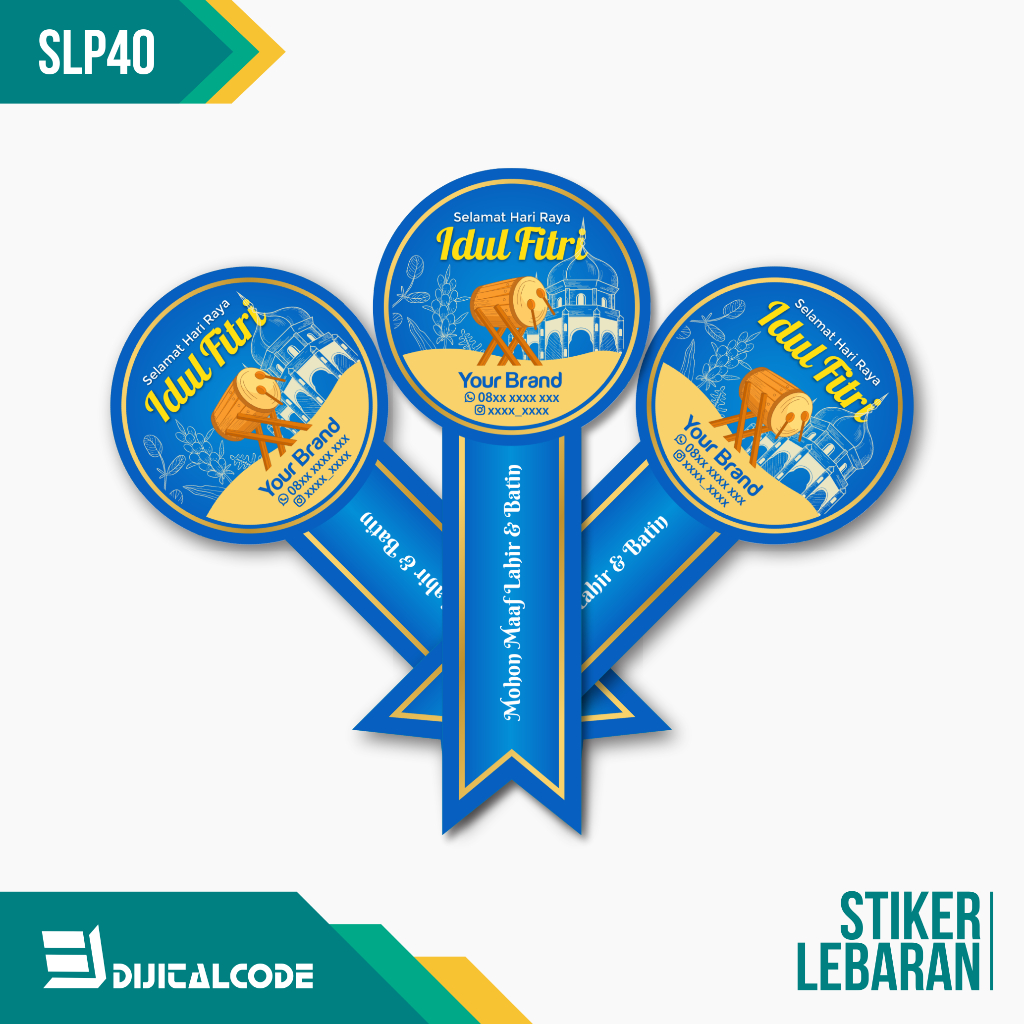 

SLP40 Stiker Label Parcel Toples Kue Lebaran Idul Fitri Bentuk Pita