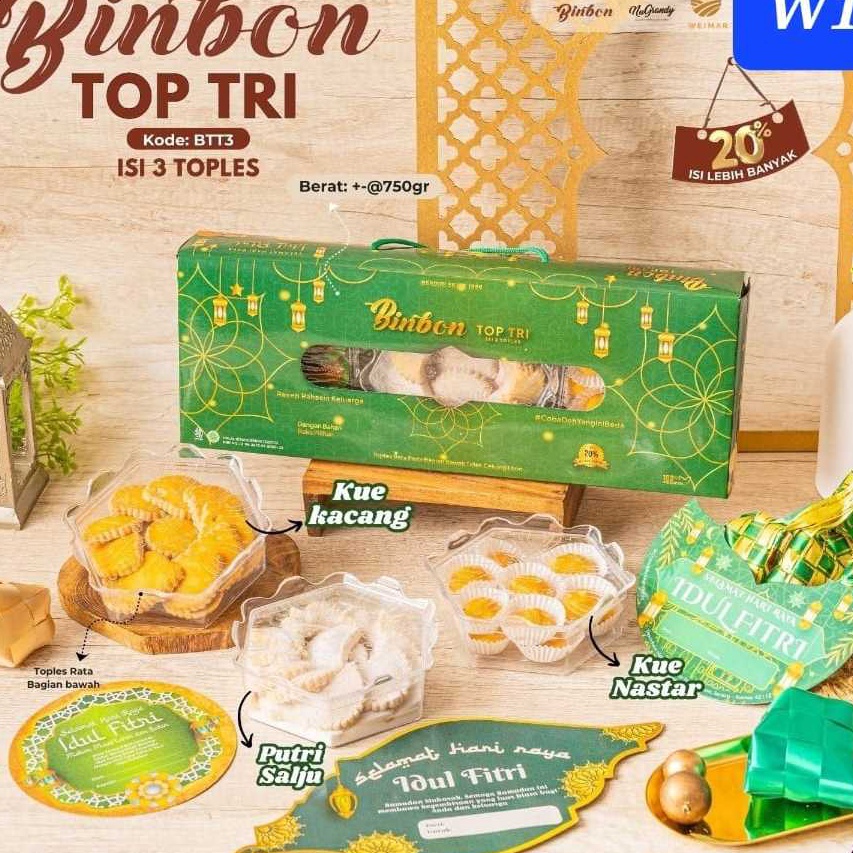 

TERMURAH Apazada Kue Kering Lebaran Binbon Top Tri Squash Set 1 Sirup Hampers Kue Lebaran Paket 3 Toples Enak Bermutu