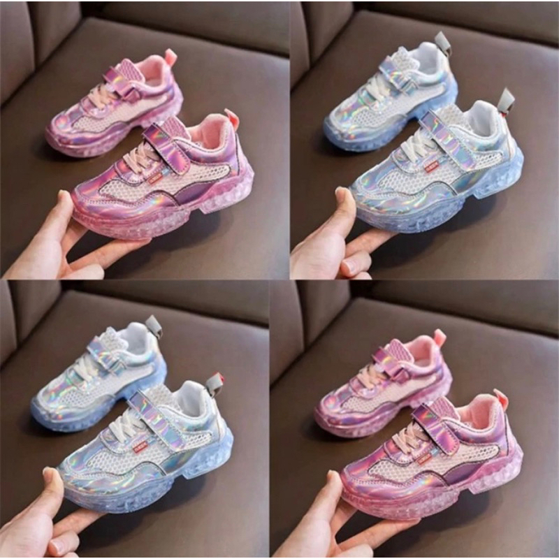 Sepatu anak Lampu Led Unisex Hologram High Quality Import K (SS050)