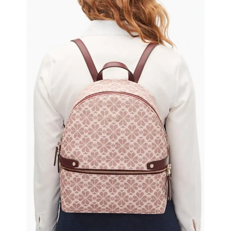 Tas Kate Spade Butik Large Backpack Womens Beige Flower Jacquard