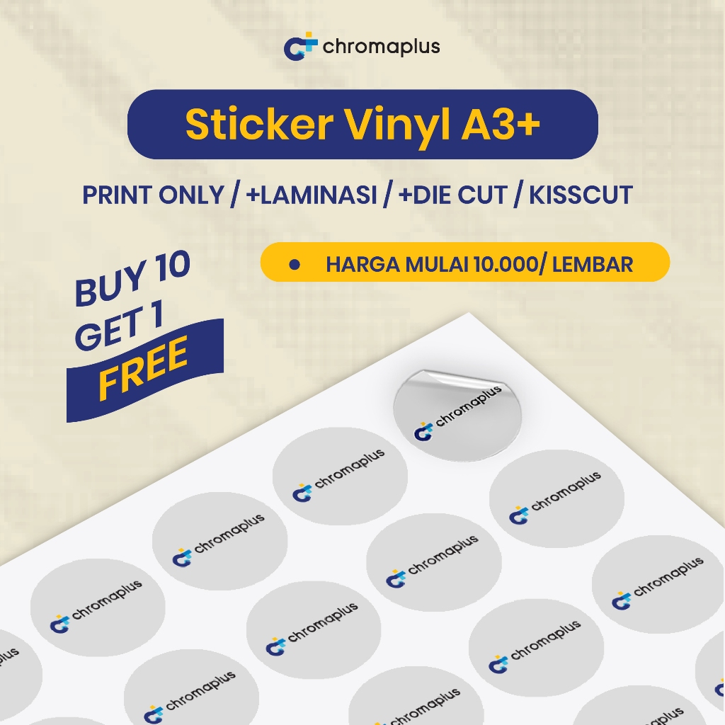 

Cetak Sticker Vinyl A3+ | Cetak Sticker Label Kemasan Makanan & Minuman