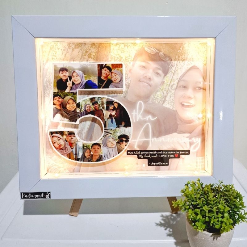 kolase foto angka frame 3D uk 8r frame box kado frame kado ulang tahun cewek cowok kado ultah kado a