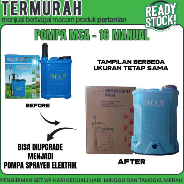 TERMURAH POMPA MSA16 MANUAL BERGARANSI 1 TAHUN  POMPA SPRAYER MSA16L MANUAL SPRAYER 16 LITER BERGARA