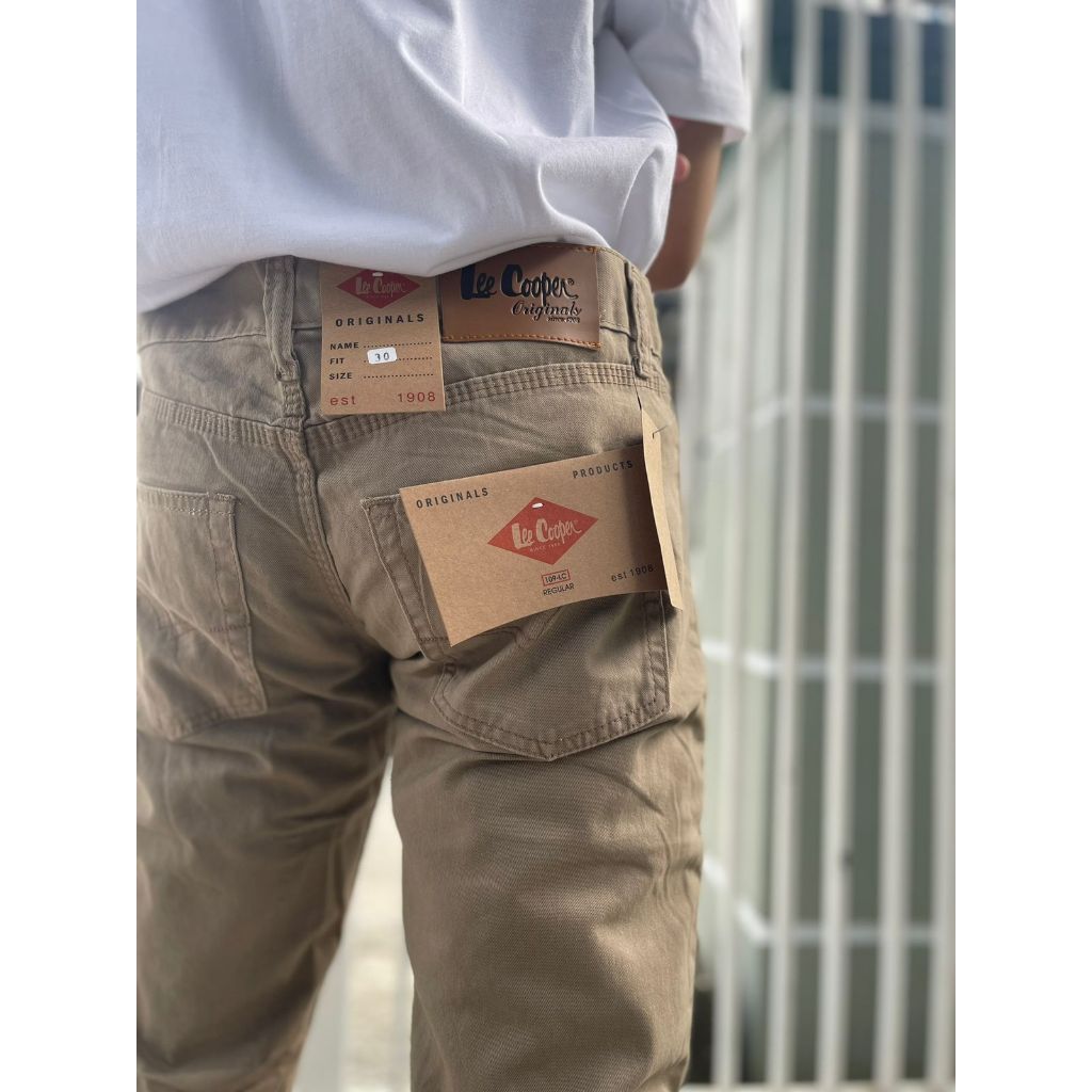 Lee Cooper Celana Panjang Pria bahan Cardinal Casual Moka 28 - 38 Termurah COD Grade Ori Bahan Nyama