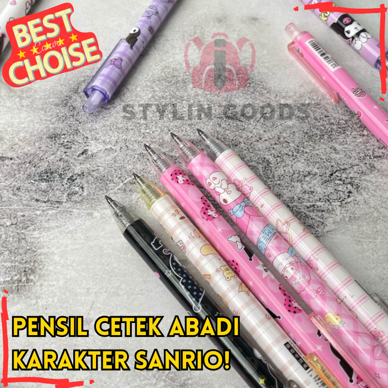 

GROSIR 4 / 8 / 12 PCS PENSIL CETEK ABADI INFINITE KARAKTER SANRIO MY MELODY CINNAMOROLL KUROMI ATK FANCY TERMURAH READY COD